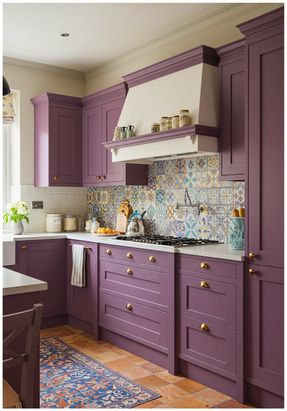 Mediterranean Plum Kitchen Cabinets