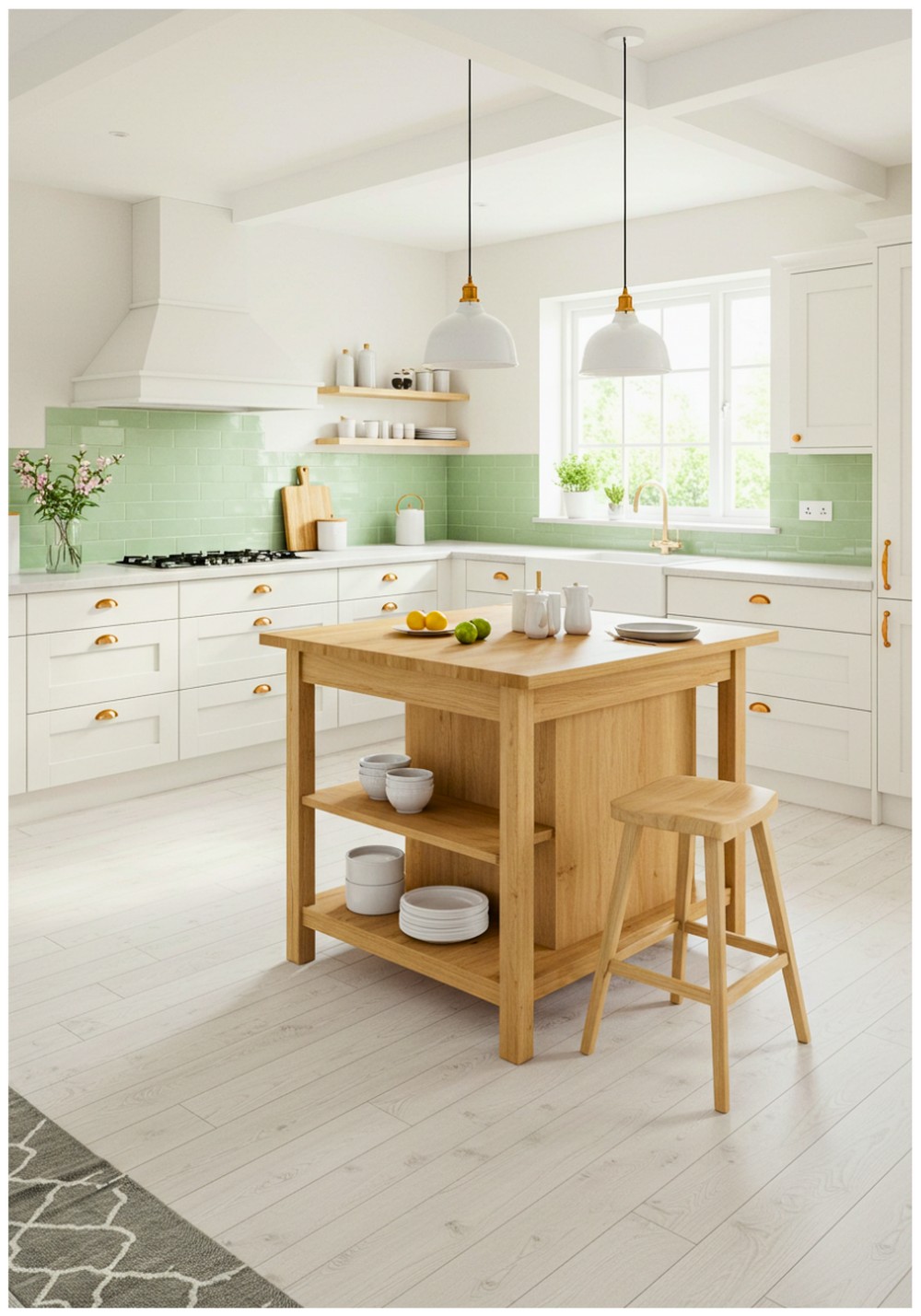 Scandinavian White Floor Kitchen