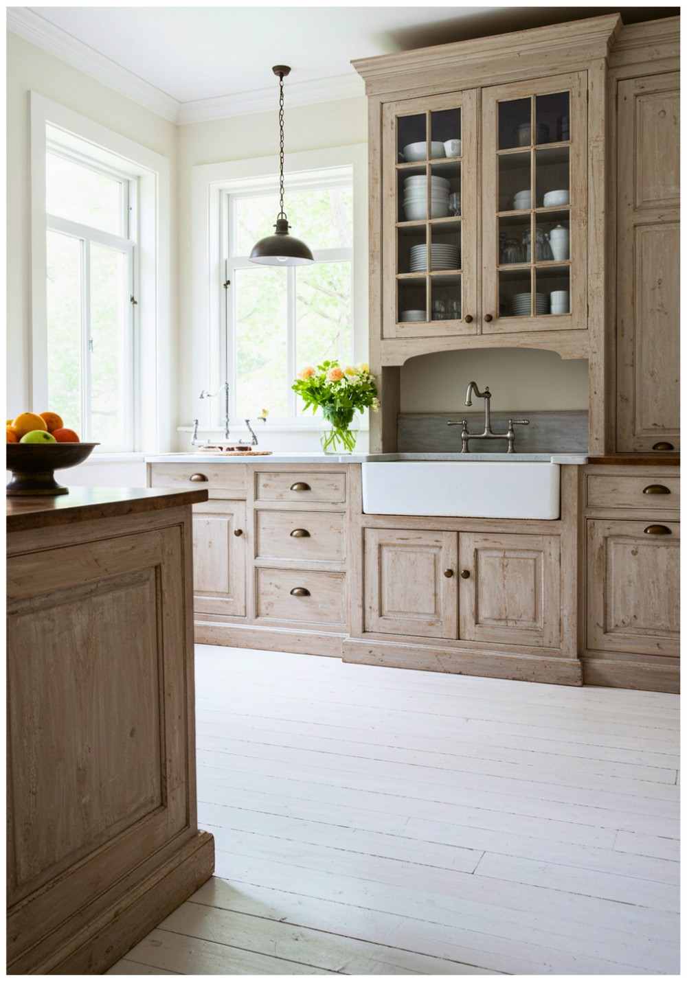 Rustic White Floor Kitchen