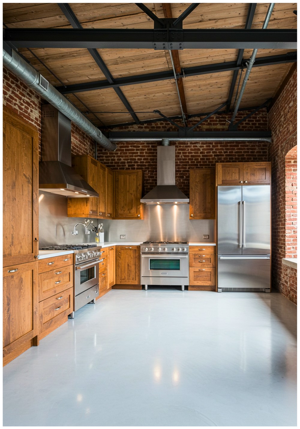 Industrial White Floor Kitchen