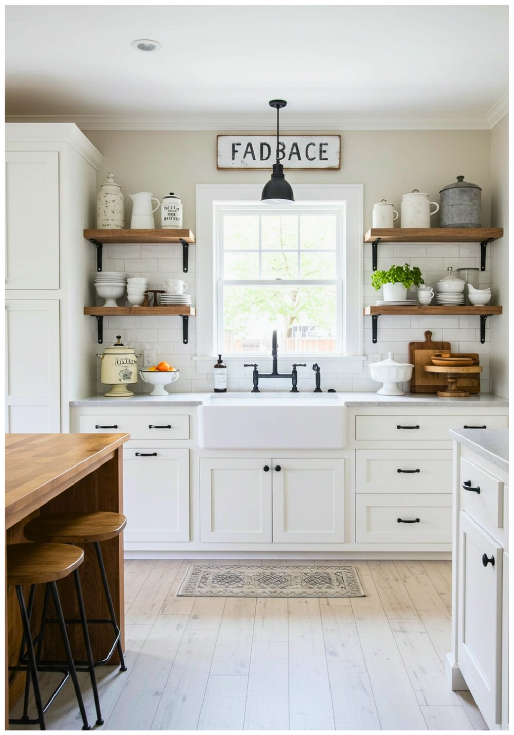 Farmhouse White Floor Kitchen