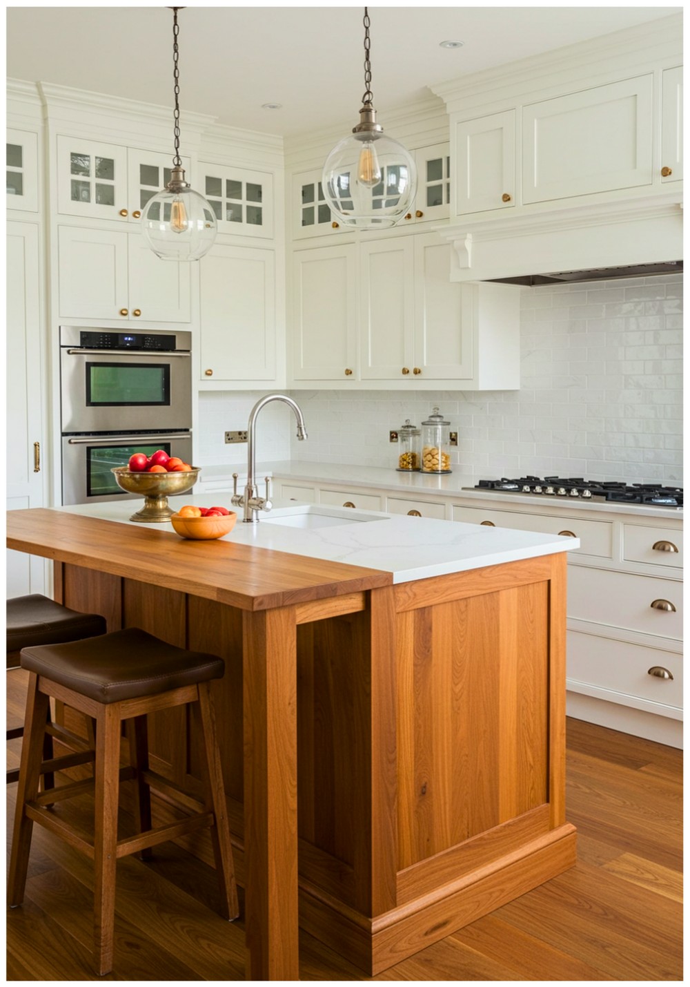 Transitional White and Timber Kitchen