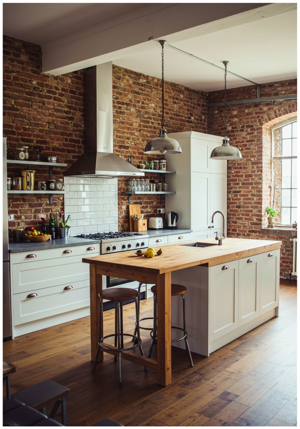 Industrial White and Timber Kitchen