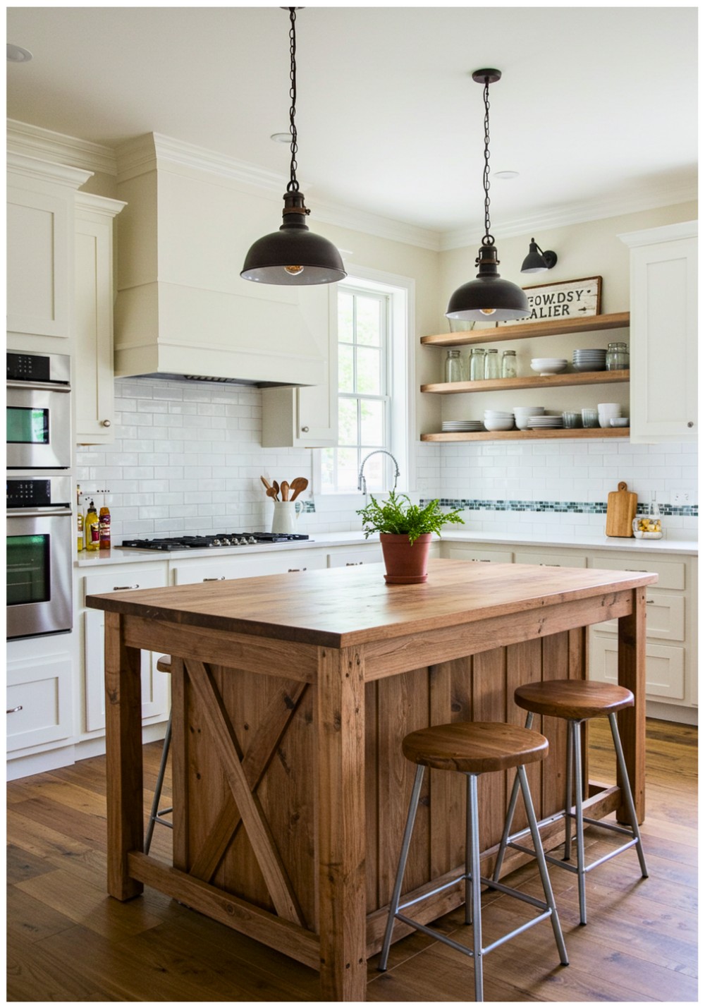 Farmhouse White and Timber Kitchen
