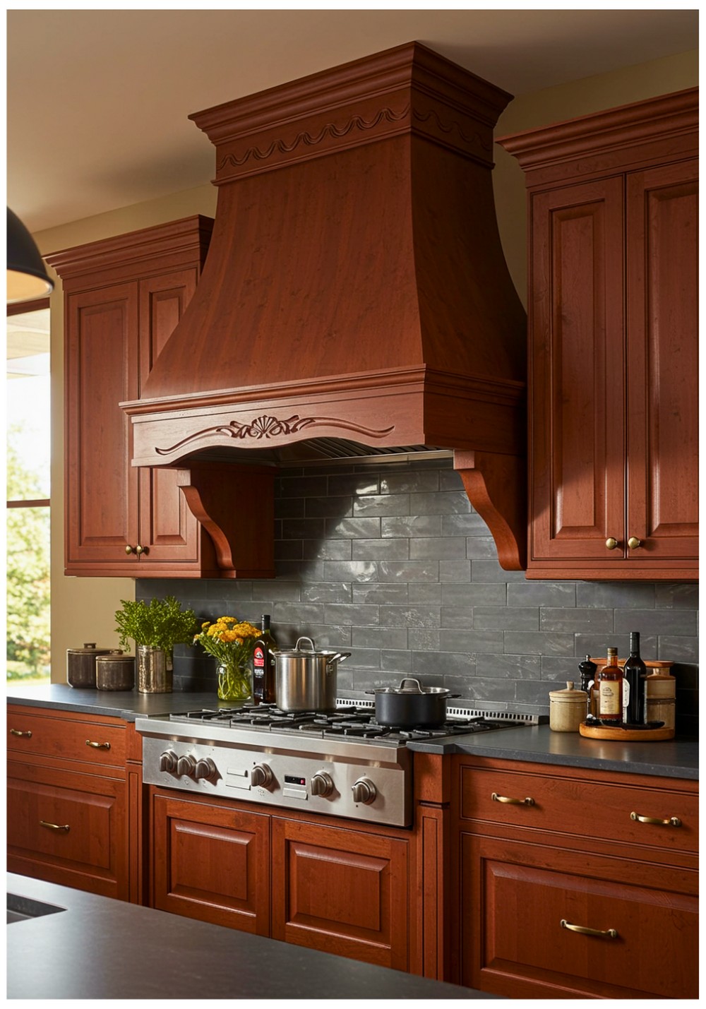 Cherry Wood Range Hood
