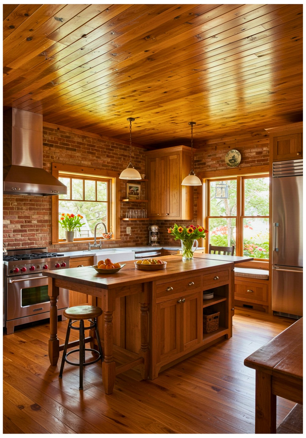 Cedar Plank Ceiling Feature