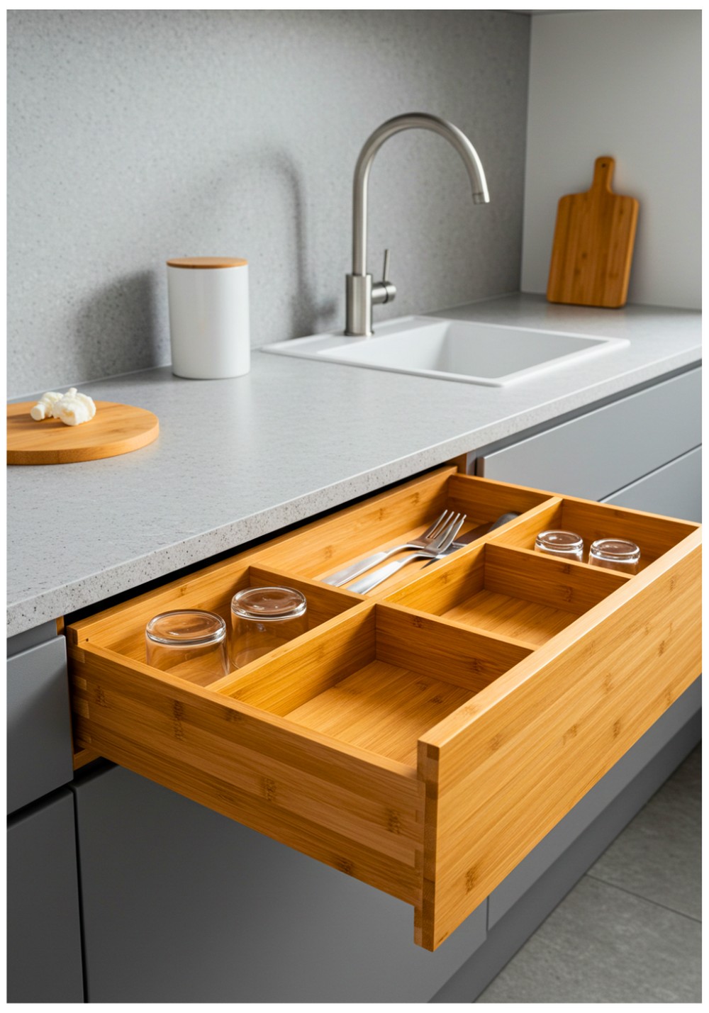Bamboo Drawer Organizer System
