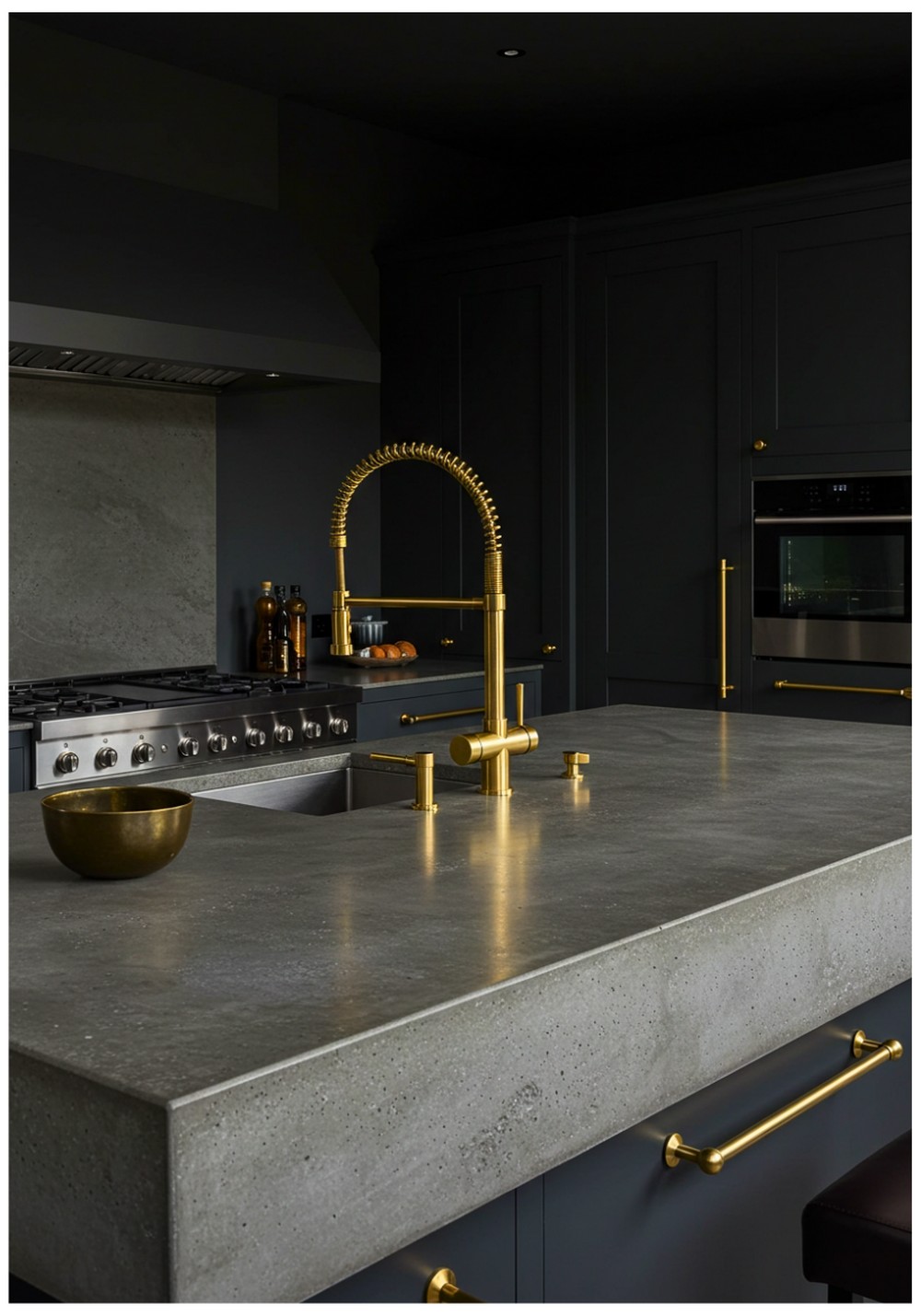 Concrete Countertops With Brass