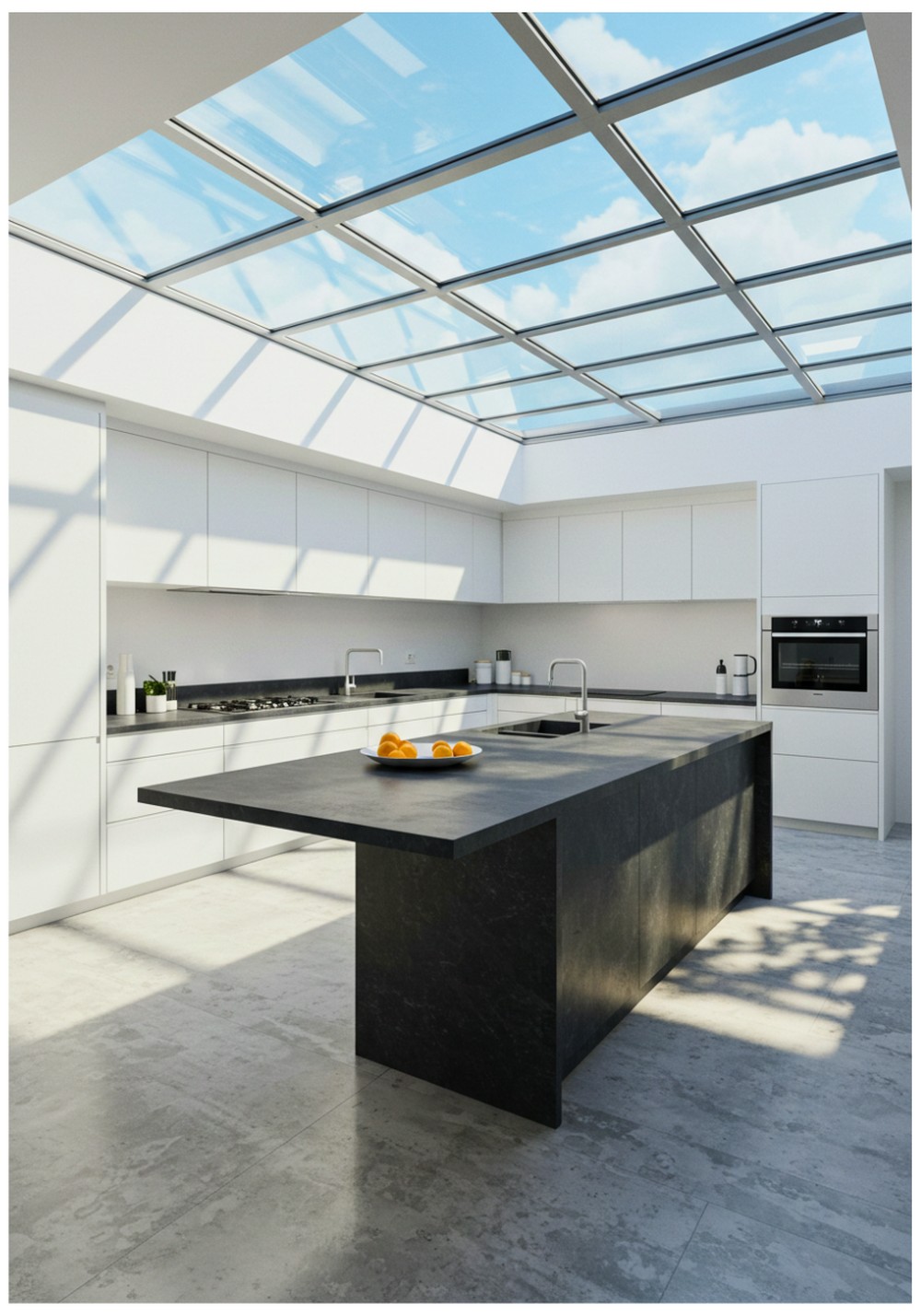 Glass Panel Ceiling Design