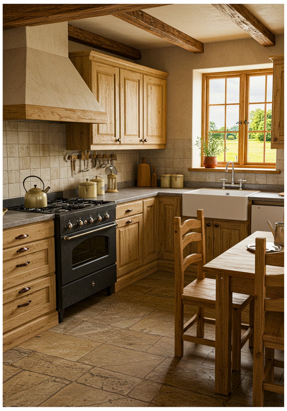 Rustic Sand Kitchen Cabinets