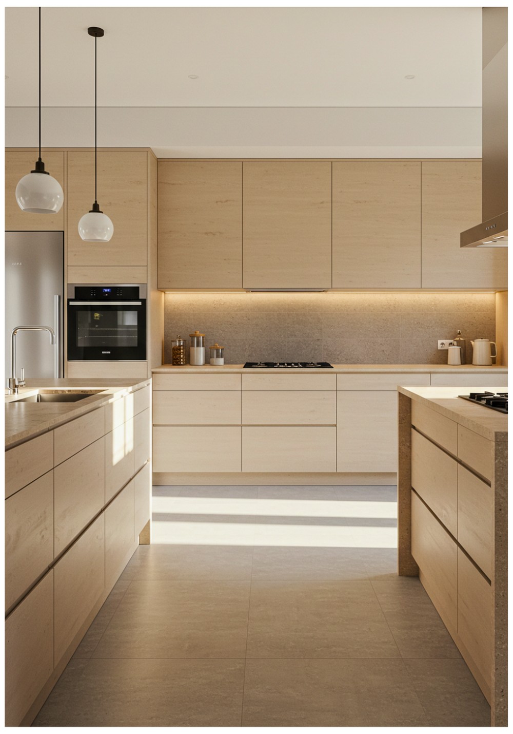 Modern Sand Kitchen Cabinets