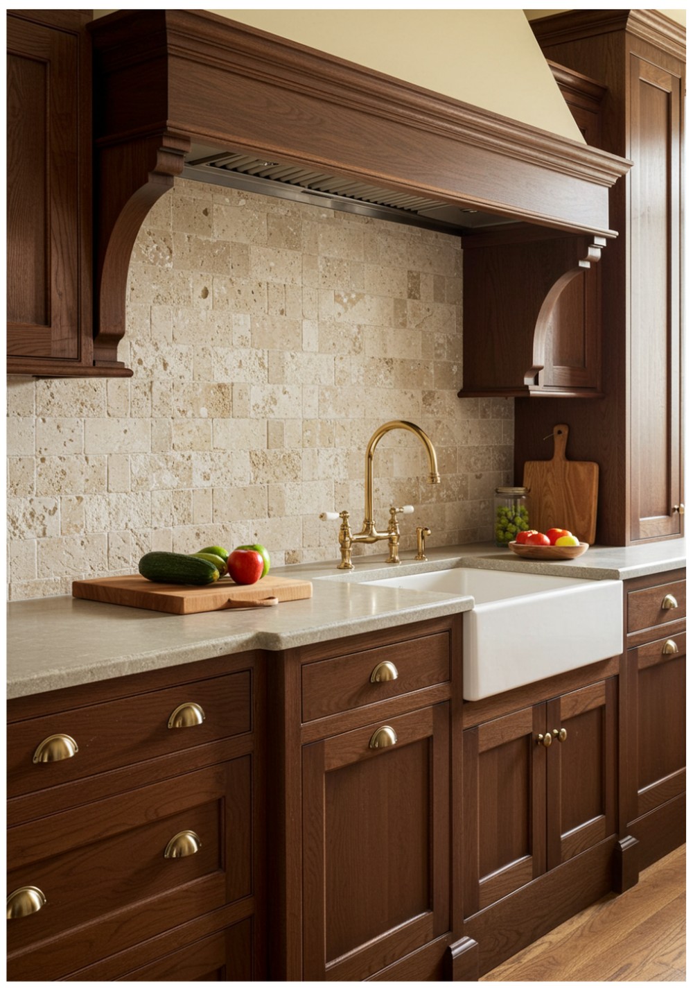 Traditional Stone Backsplash Kitchen