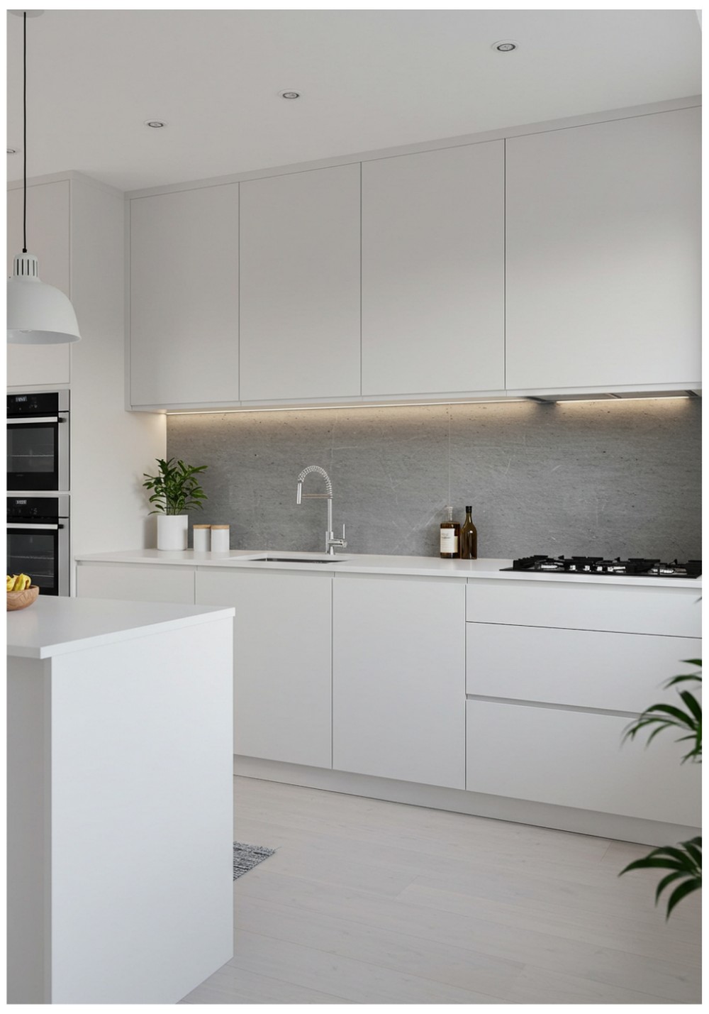 Minimalist Stone Backsplash Kitchen