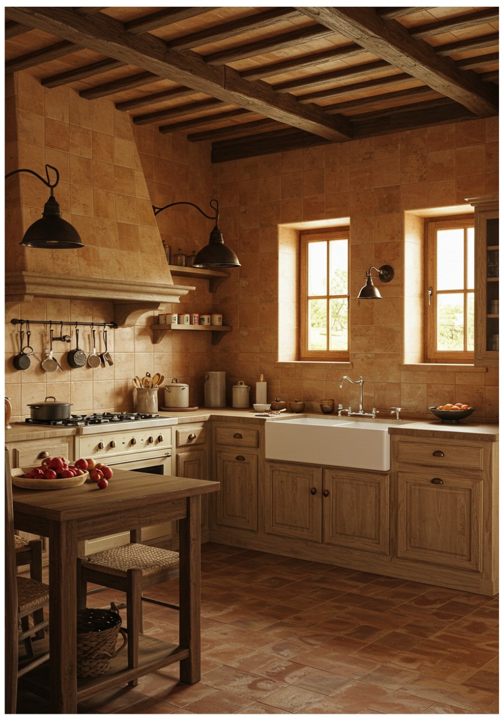 Rustic Terracotta Kitchen Walls