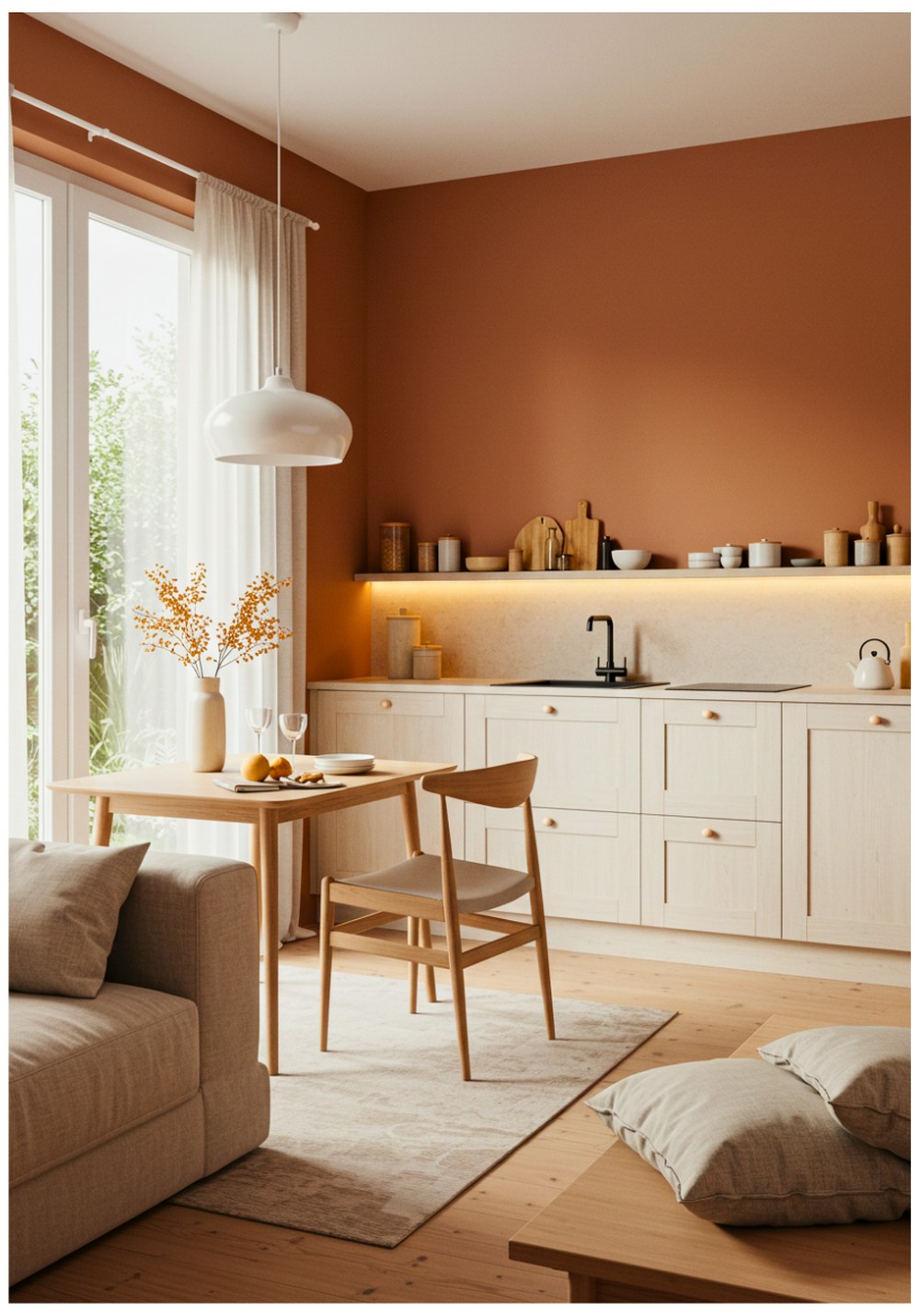 Scandinavian Terracotta Kitchen Walls