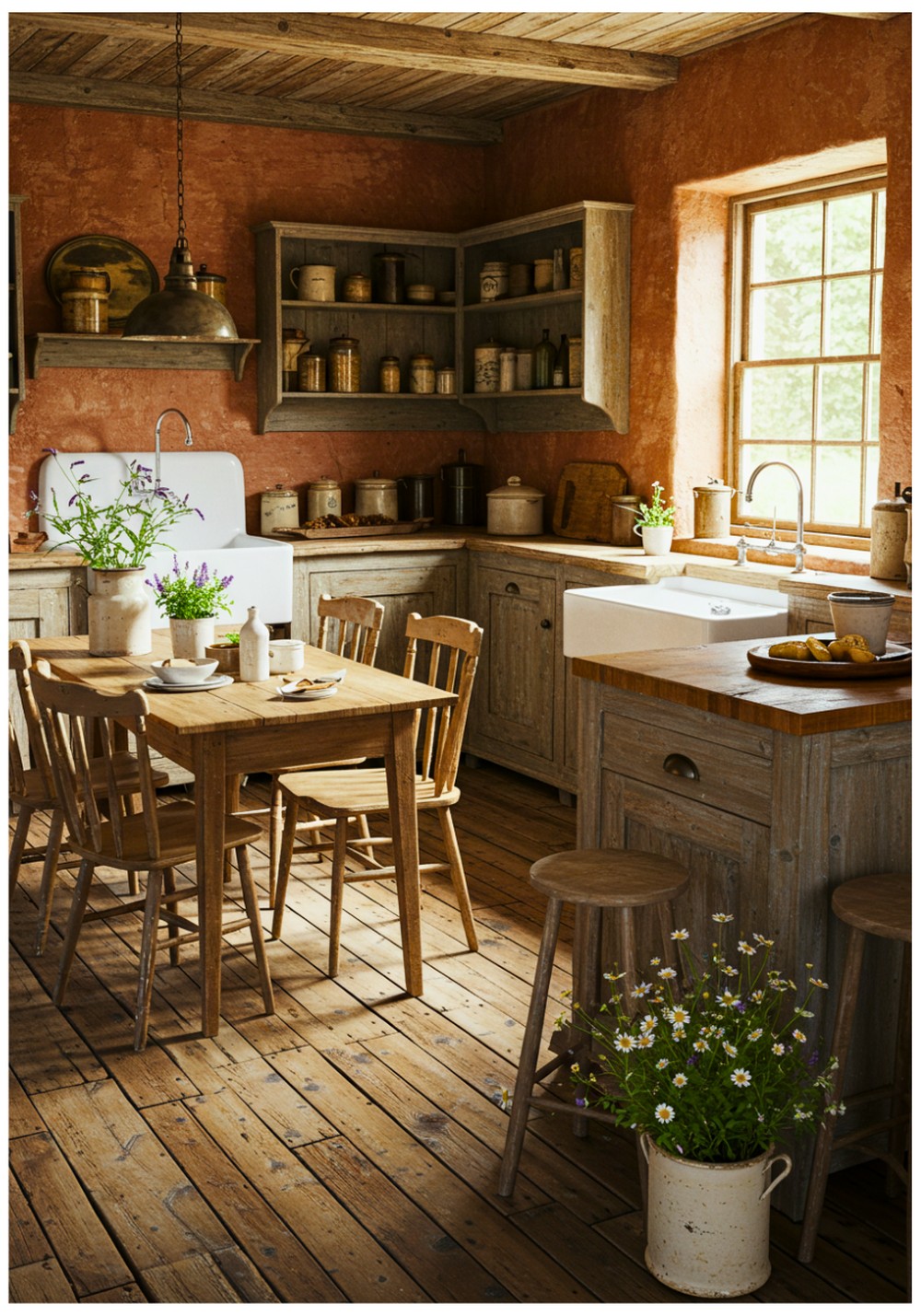 Farmhouse Terracotta Kitchen Walls