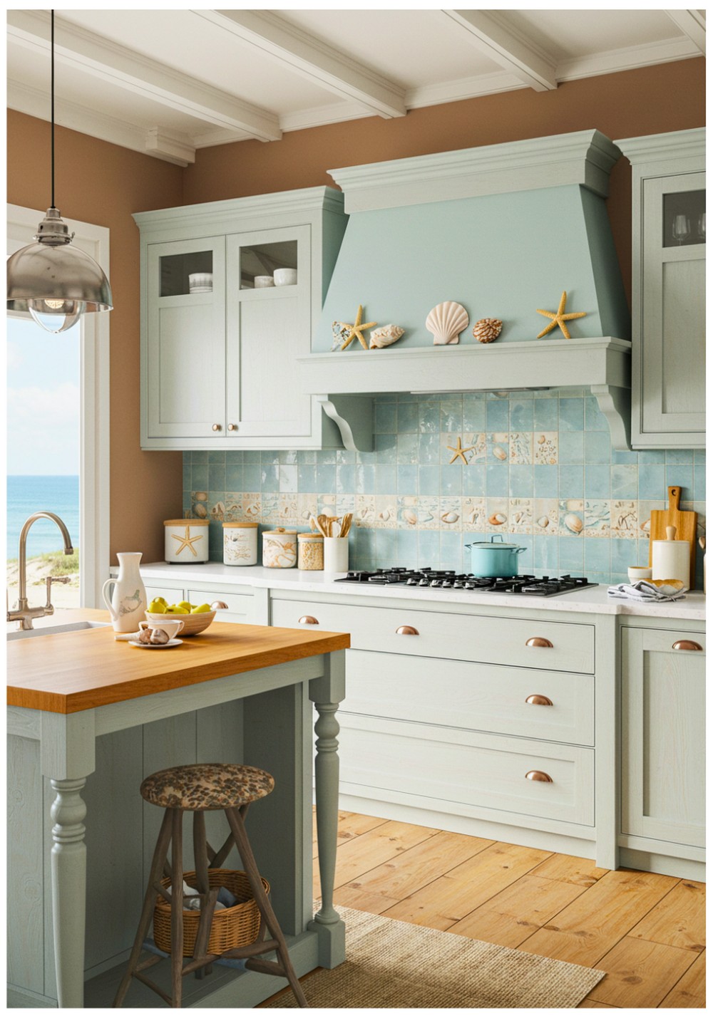 Coastal Terracotta Kitchen Walls