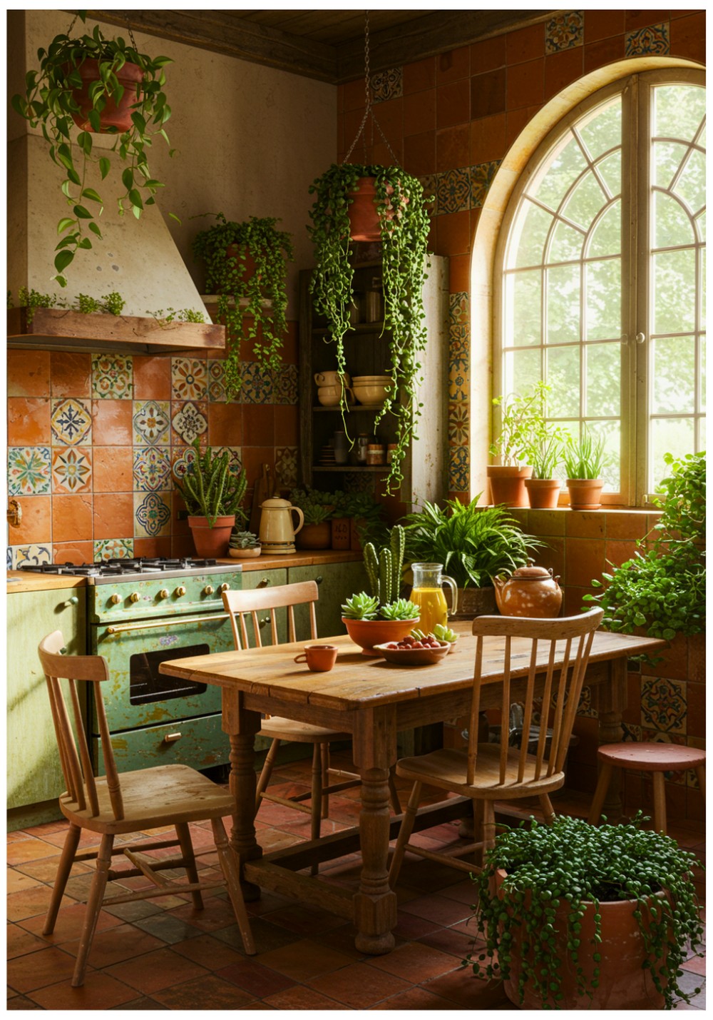 Bohemian Terracotta Kitchen Walls