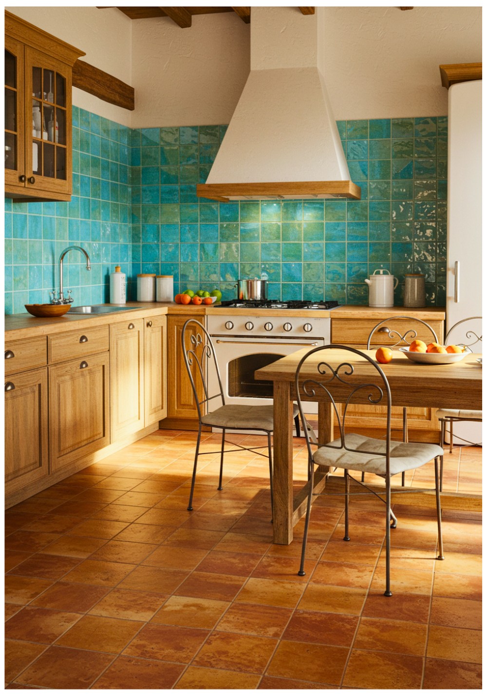 Mediterranean Stone Kitchen Floor