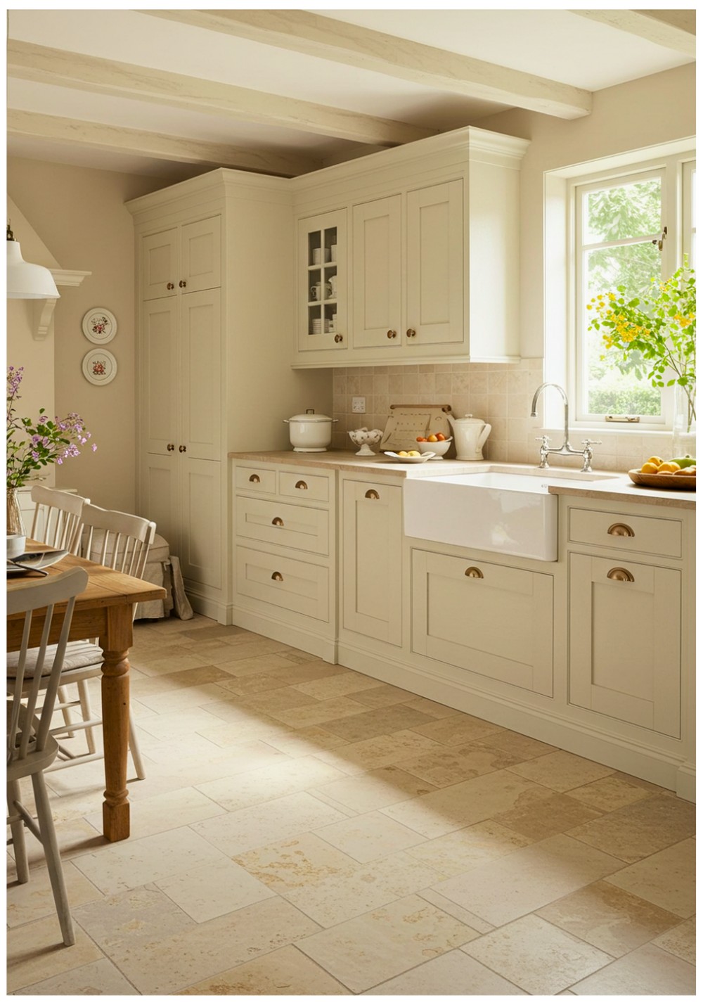 Farmhouse Stone Kitchen Floor