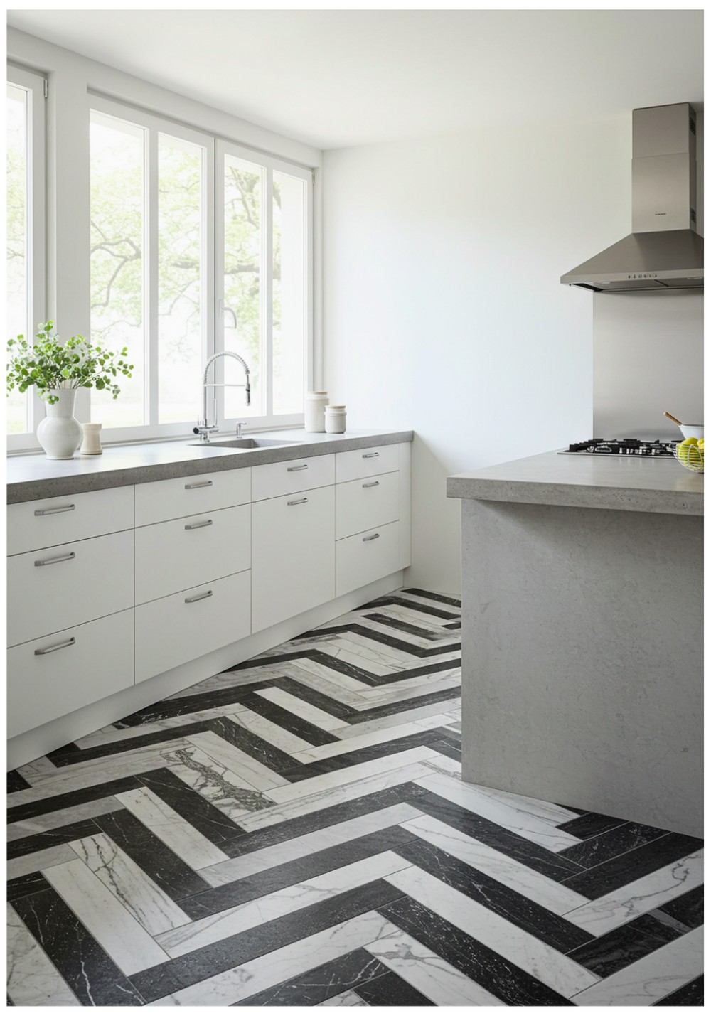 Contemporary Stone Kitchen Floor