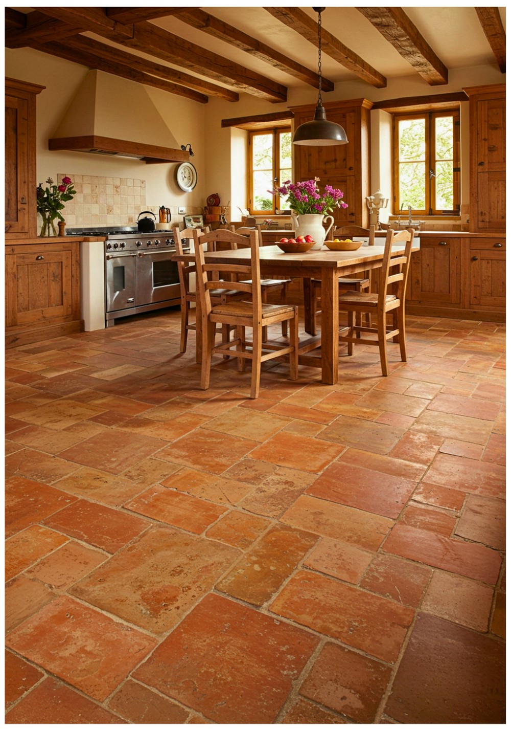 Rustic Terracotta Kitchen Floor