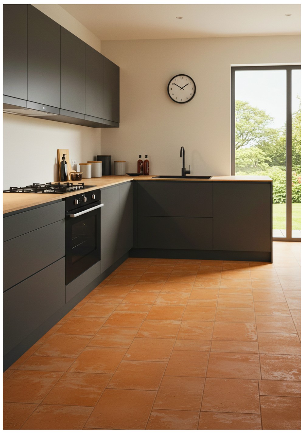Minimalist Terracotta Kitchen Floor