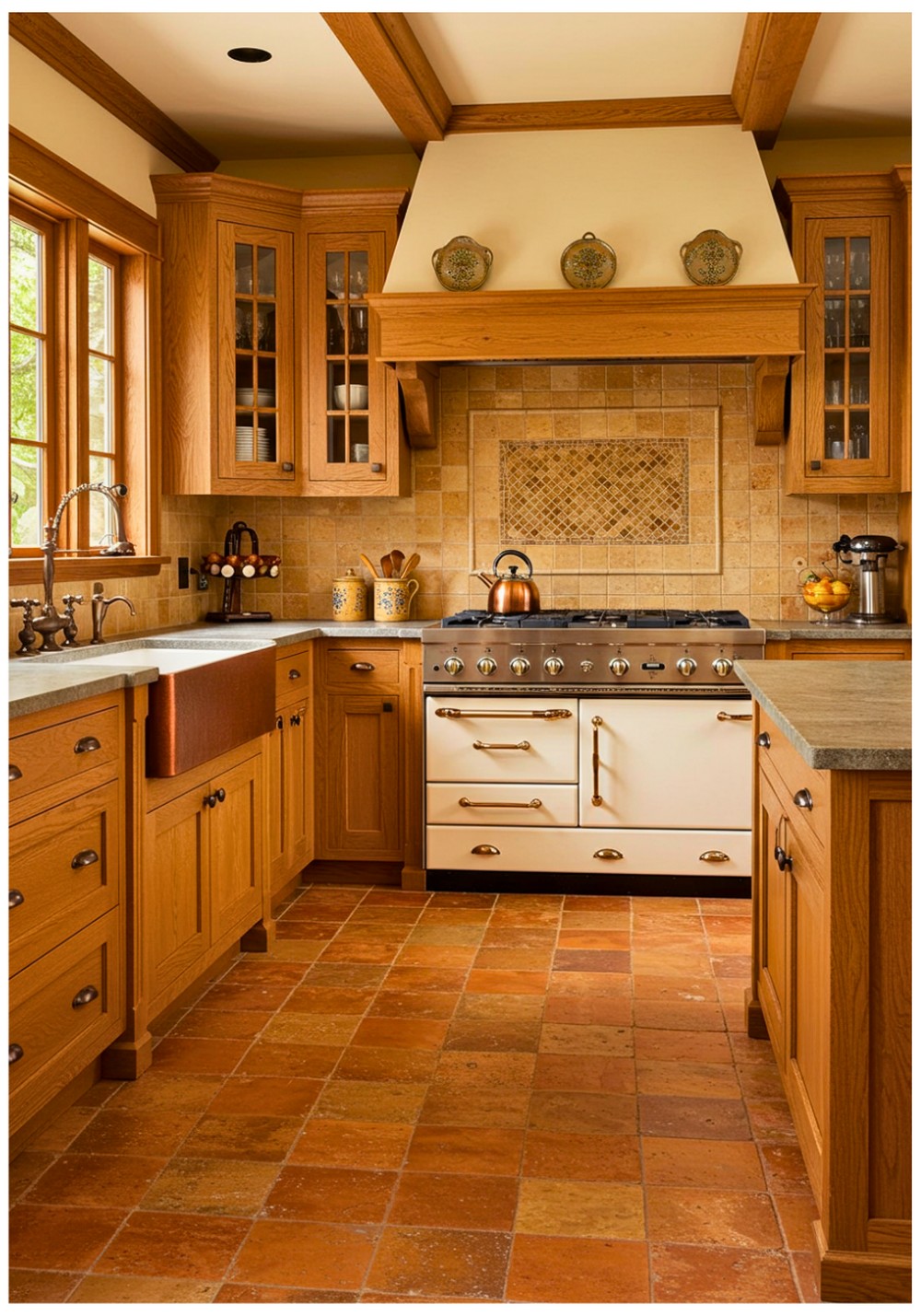 Craftsman Terracotta Kitchen Floor