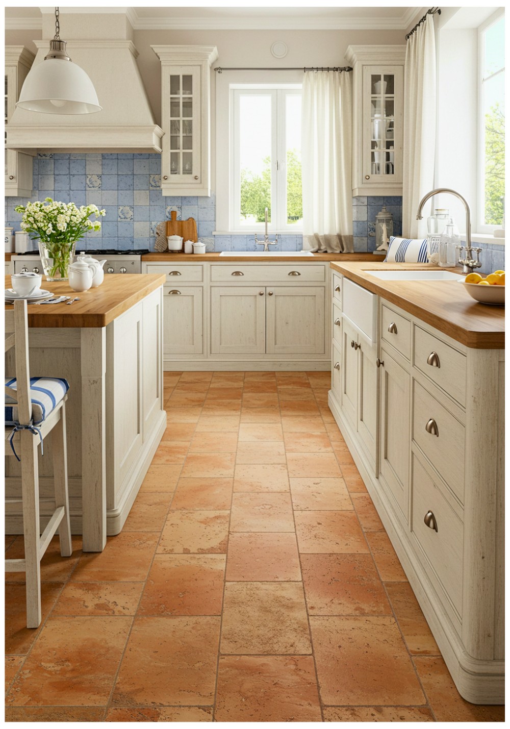 Coastal Terracotta Kitchen Floor