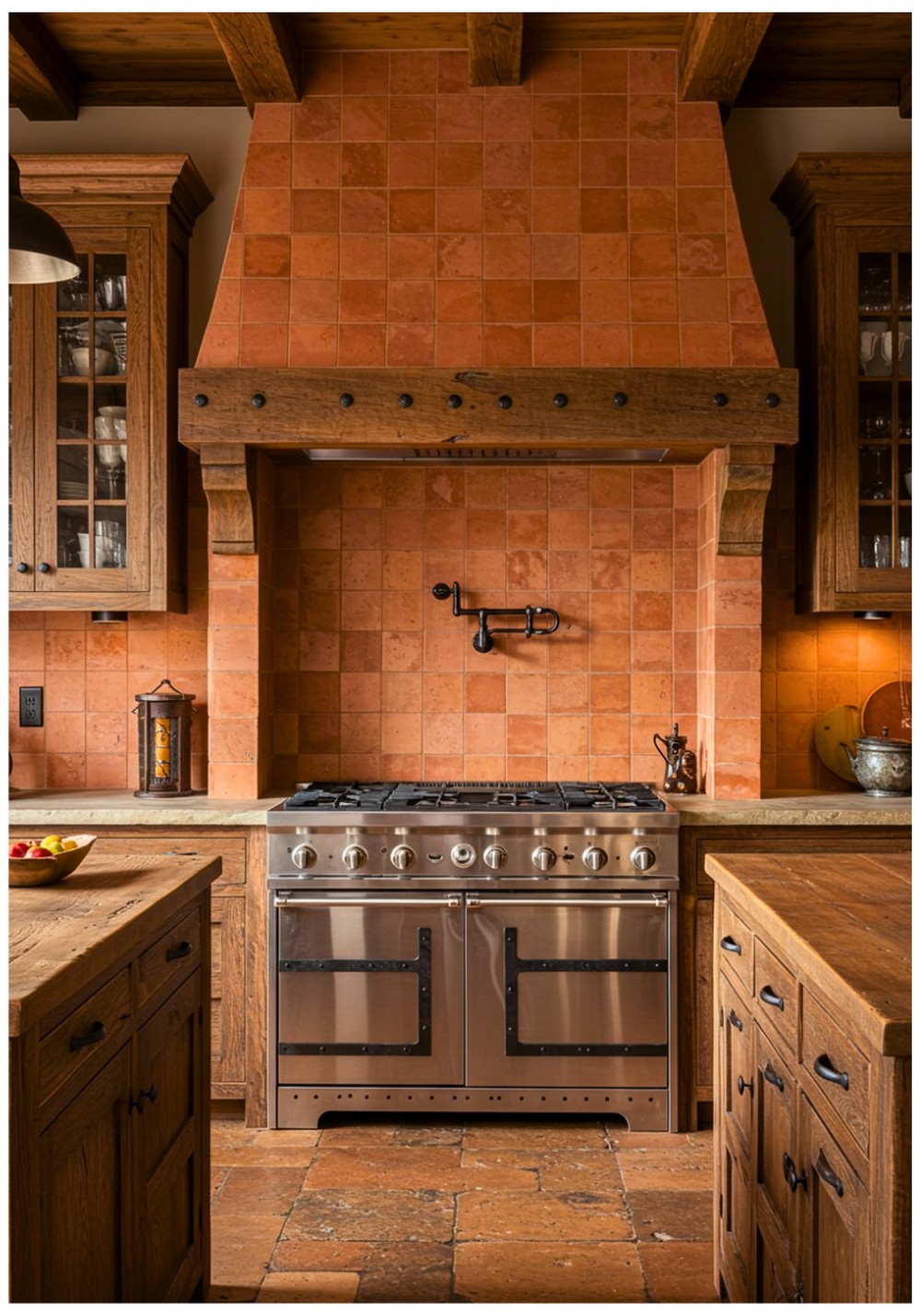 Rustic Terracotta Backsplash Kitchen