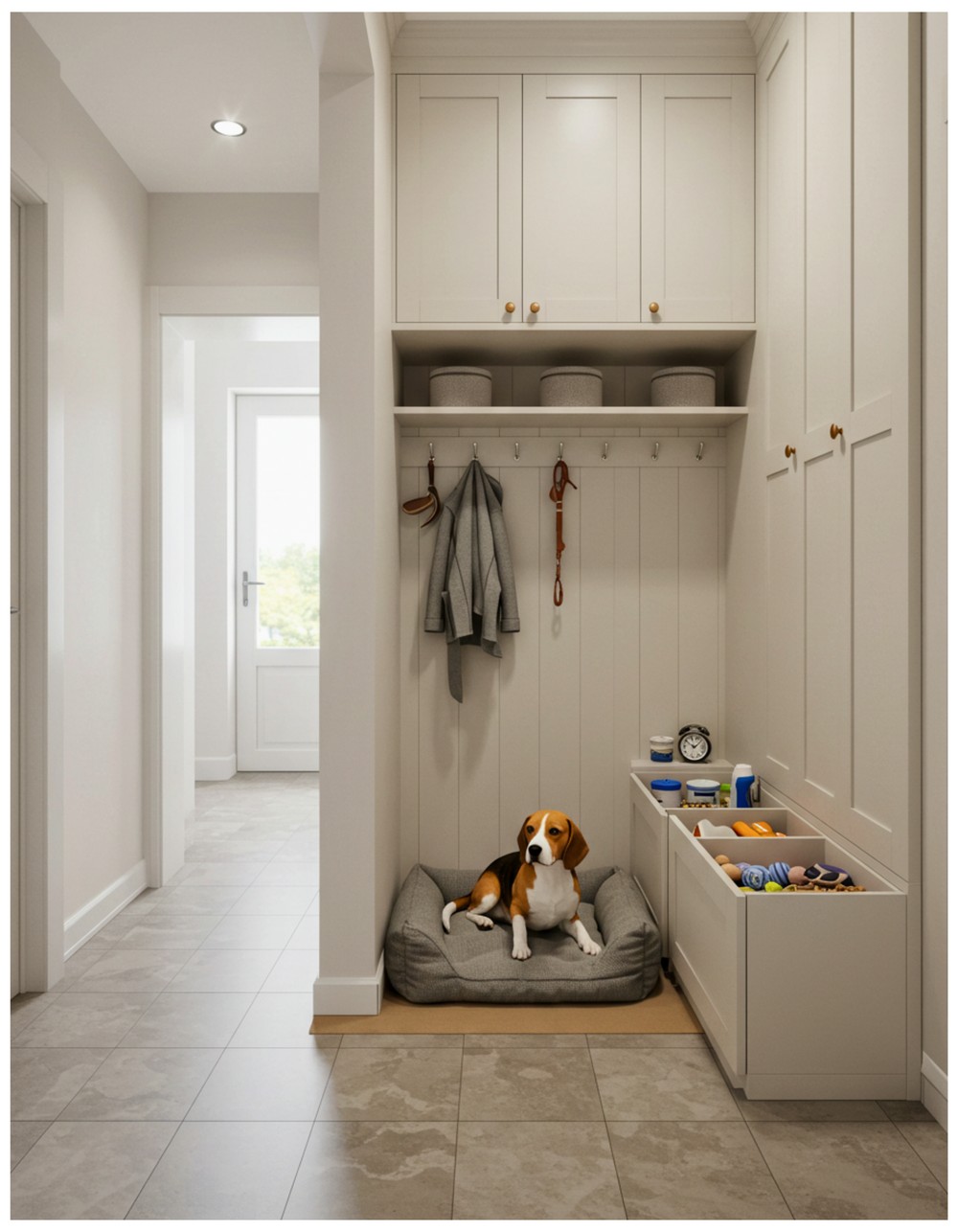 Mudroom Hallway with Integrated Pet Space