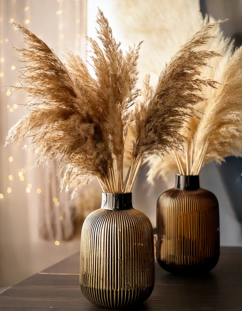 Dried Pampas Grass in Statement Vases