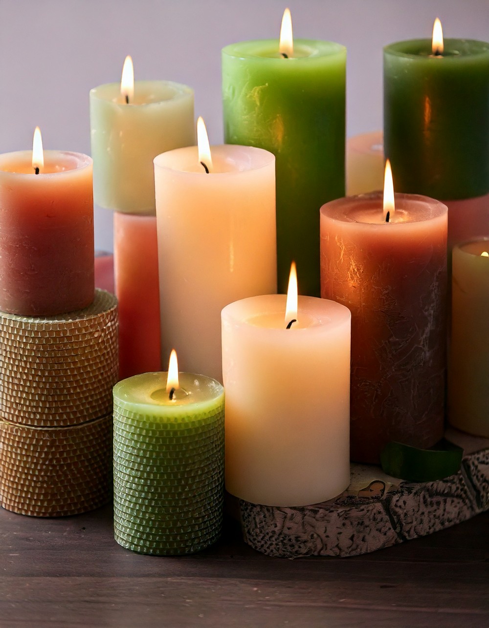 Chic Candle Arrangements in Varying Heights