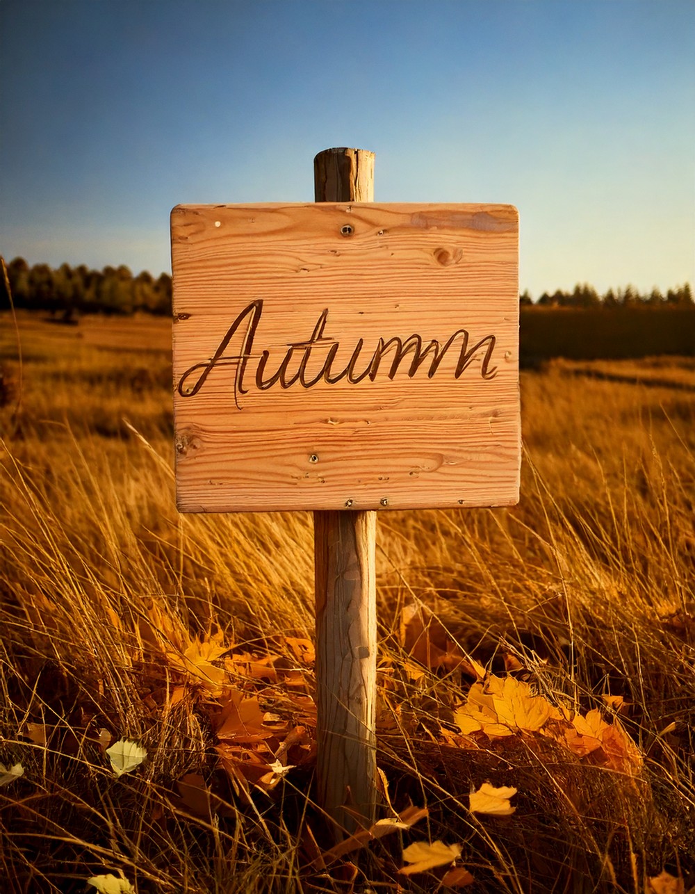 Minimal Wooden Sign with Handwritten Autumn Quote