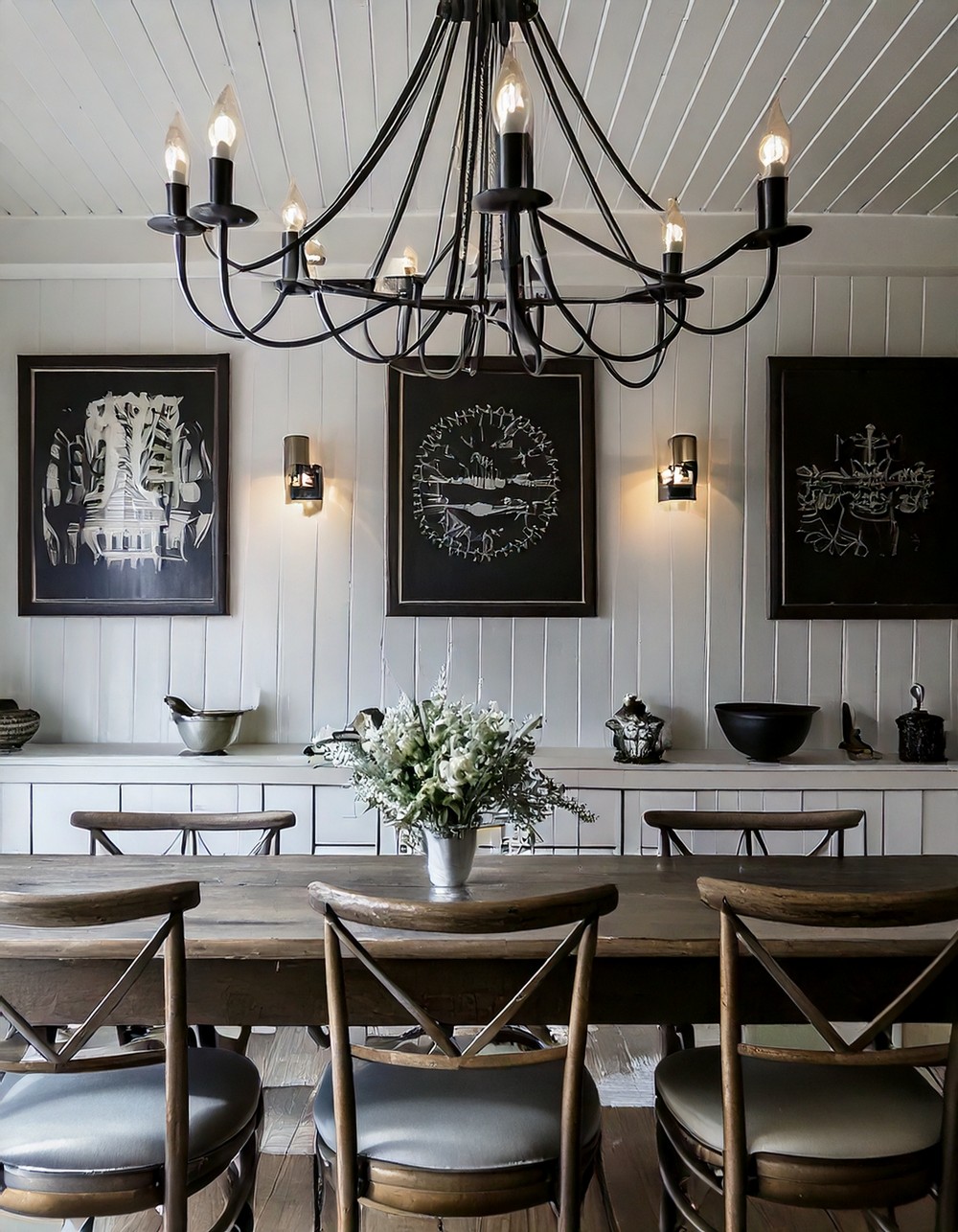 Black and White Farmhouse Dining Room