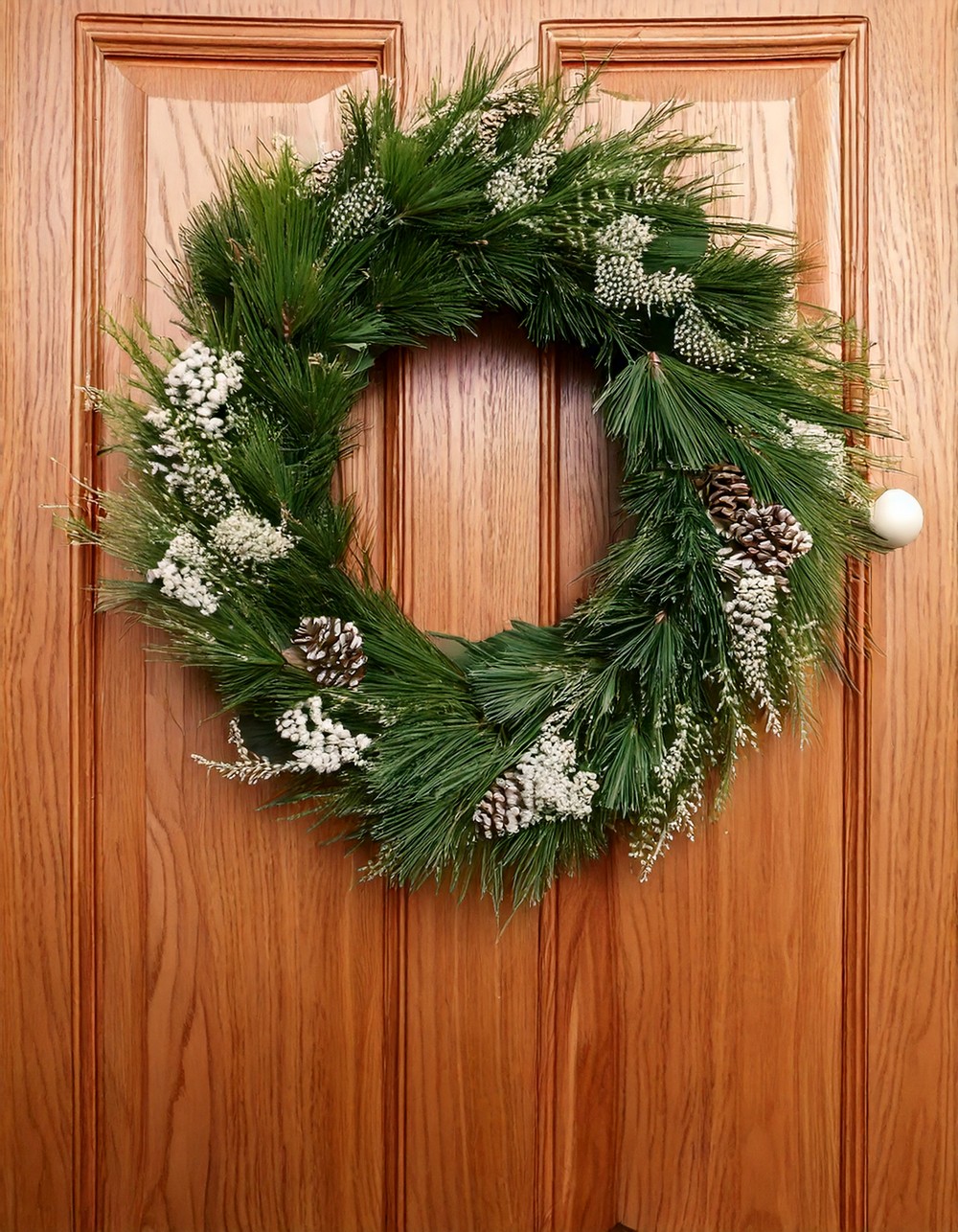 Ready-Made Wreath Hung on the Pantry Door