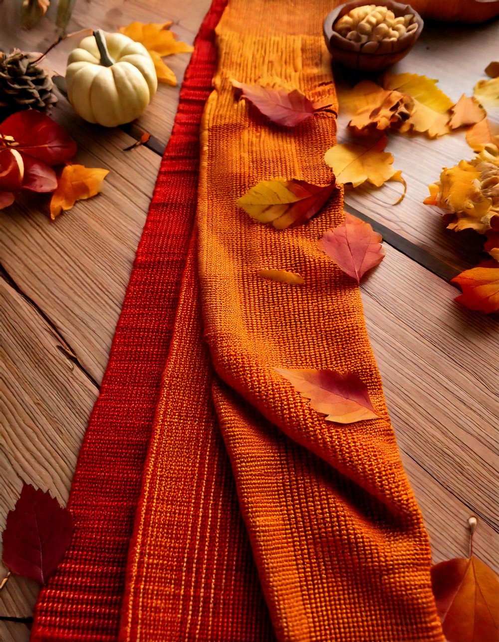 Quick Table Runner in Warm Autumn Colors