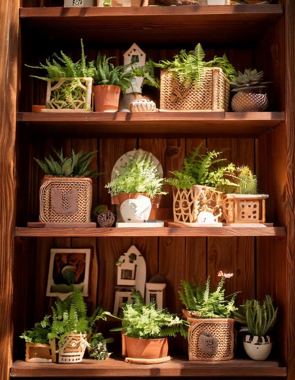 Mini Decorative Signs on Open Shelves