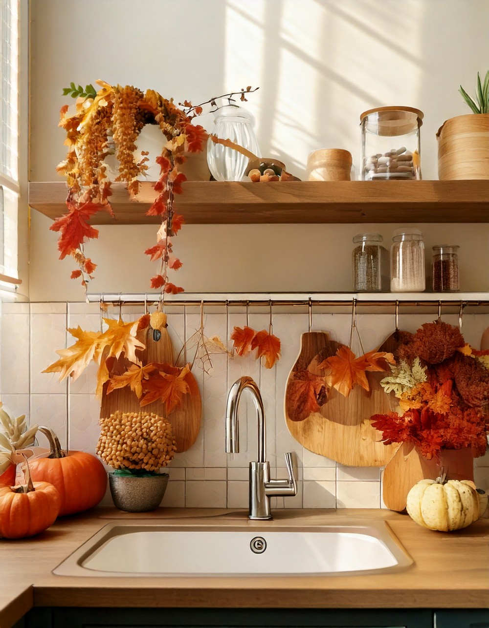 Over-the-Sink Shelf with Fall Accents