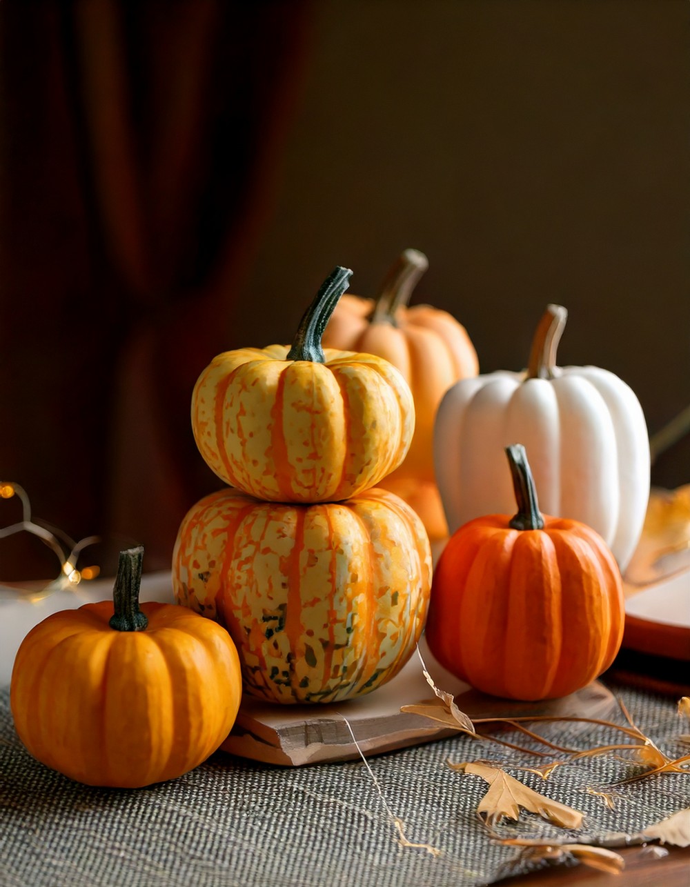 Tiny Ceramic Pumpkins for Table Corners