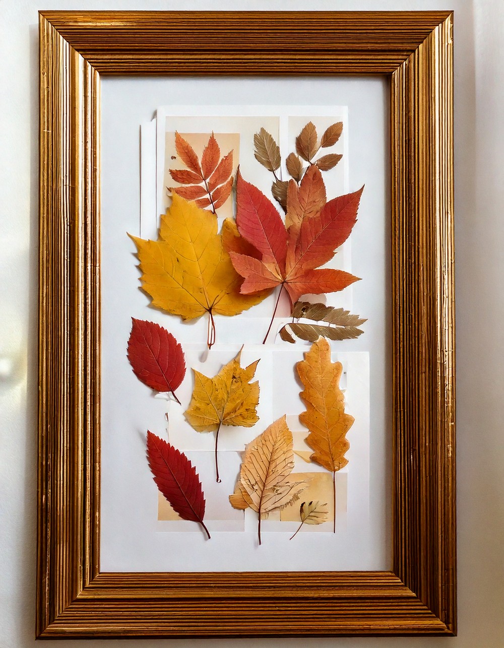 Framed Botanical Prints with Fall Leaves