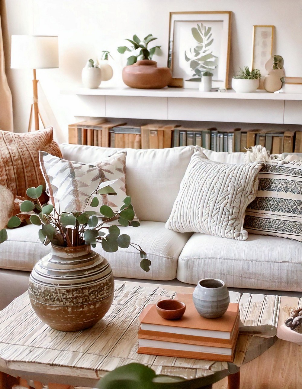 Hand Painted Textured Clay Vase