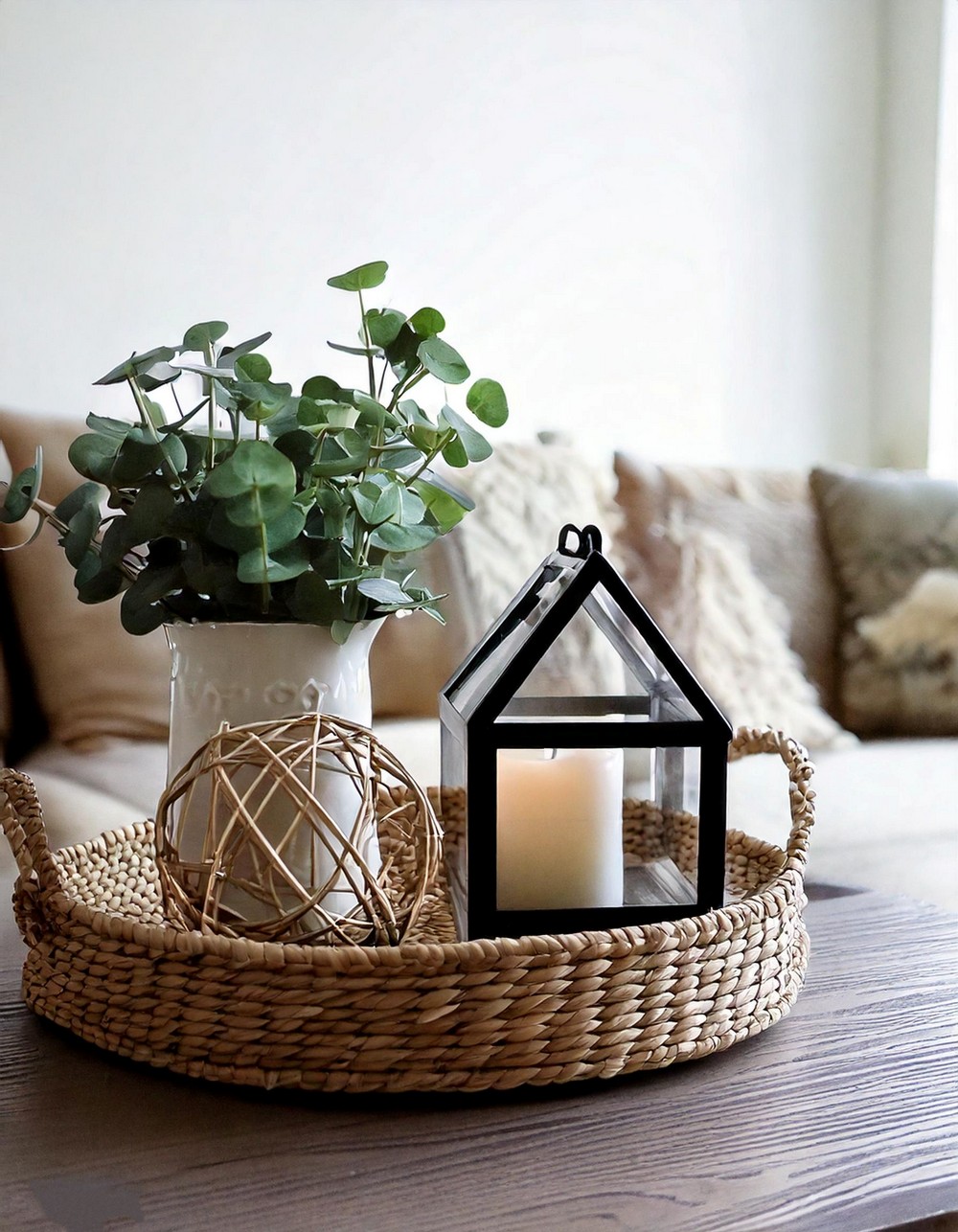 Simple Faux Greenery Floral Arrangement