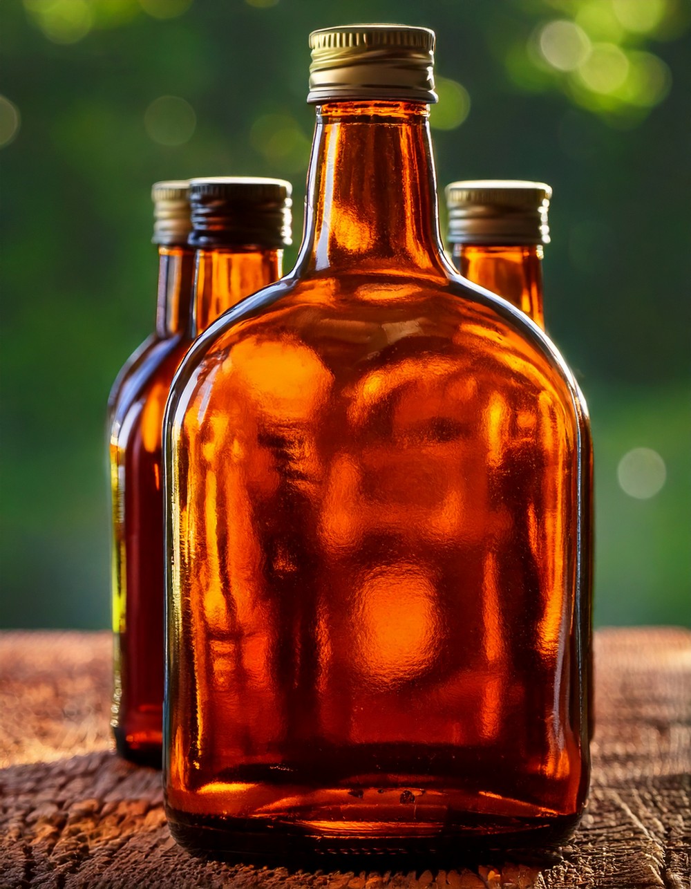 Vintage Amber Glass Bottles
