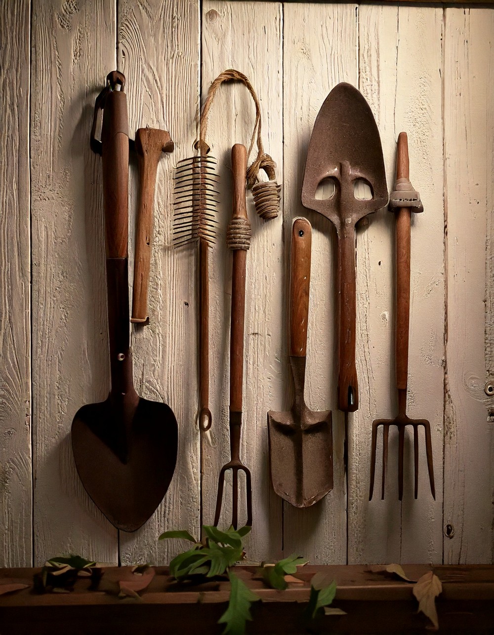 Repurposed Farm Tools as Wall Accents