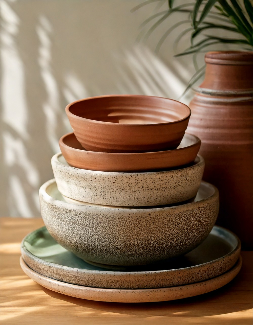 Layer Neutral and Earth-Toned Pottery