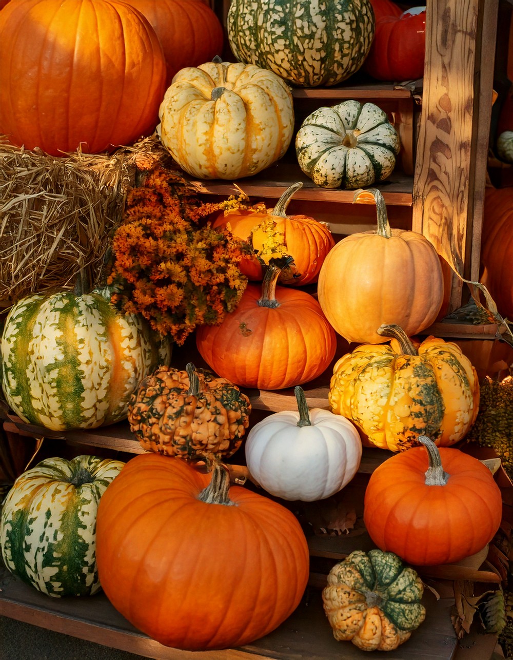Layer Pumpkins and Gourds for a Festive Touch
