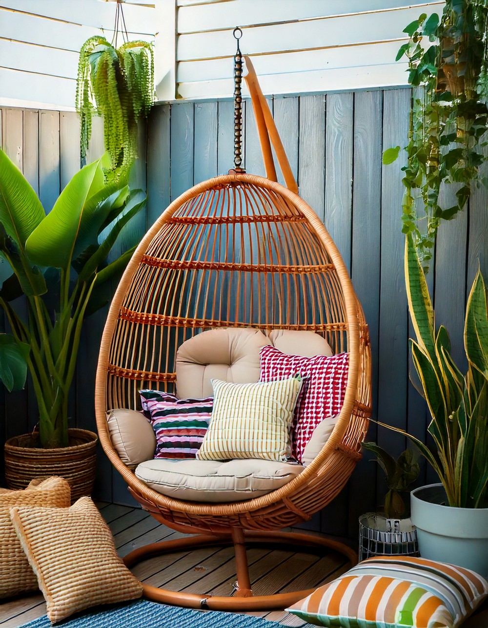 Add a rattan egg chair