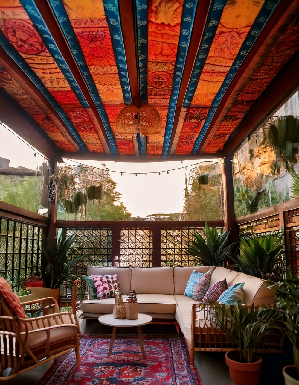 Introduce a patterned canopy