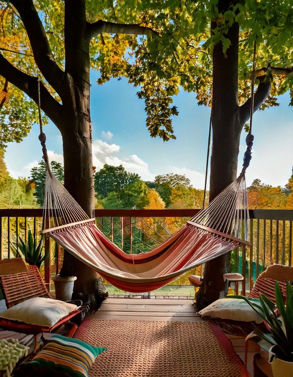 Set up a hammock for lounging